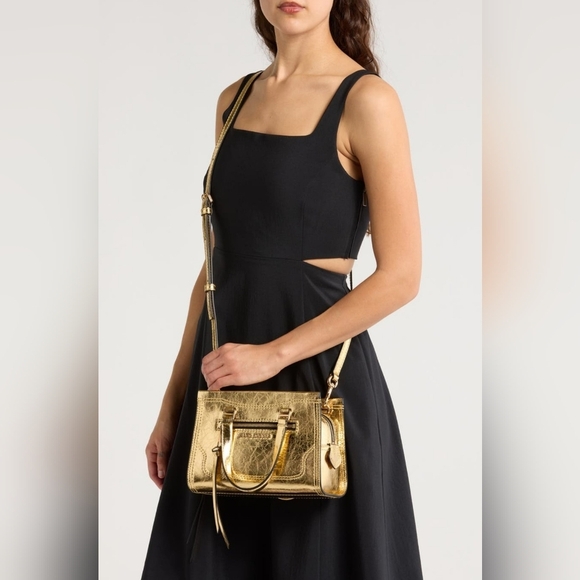 Marc Jacobs Crinkle Cruiser Gold  Metallic Satchel . - Picture 9 of 10